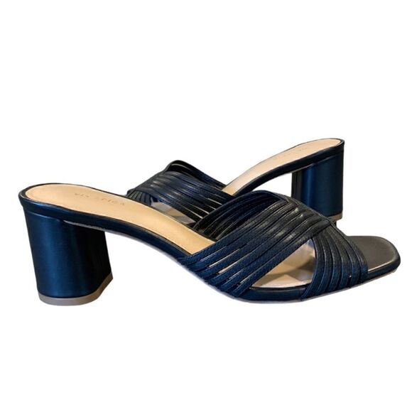Via Spiga Rafaela Black Leather Mule Sandals - Picture 1 of 11